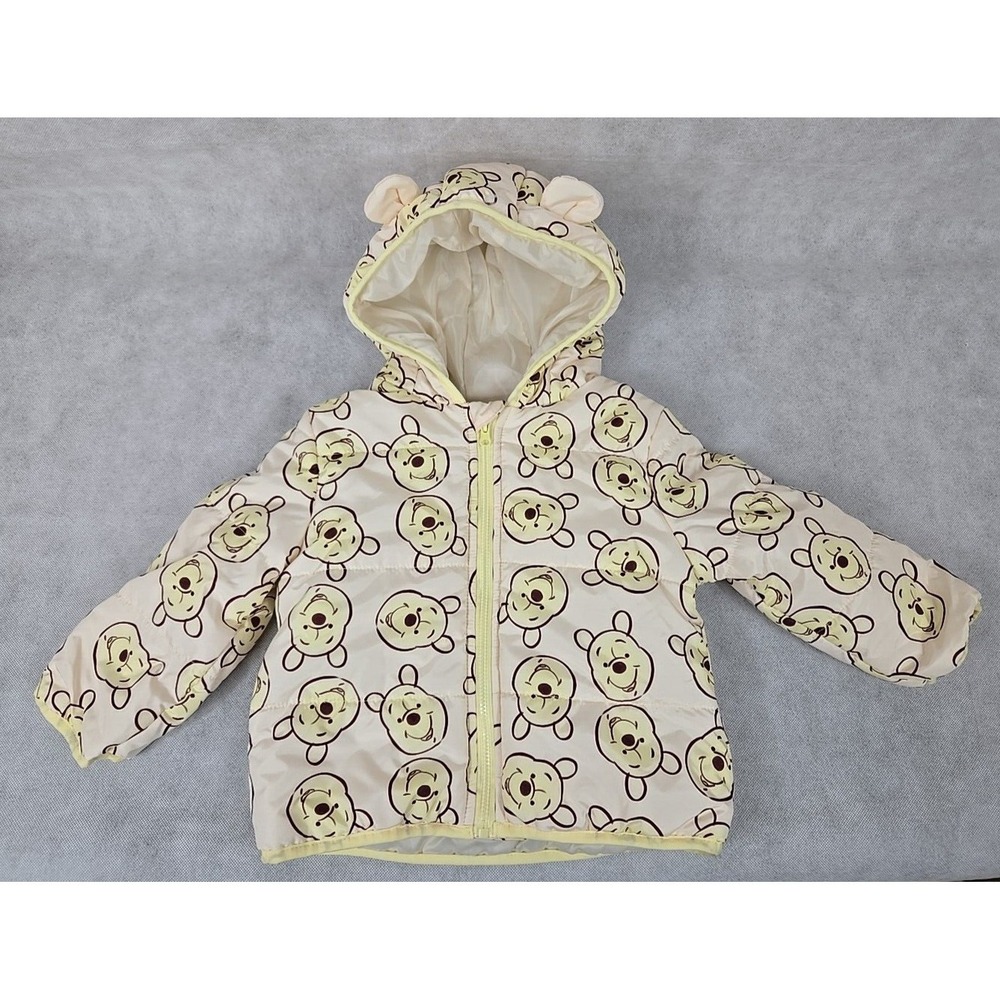 Winnie The Pooh Puffer Jacket Girl Boy Size 24 Month Honey Hood‎ Winter Coat NWT